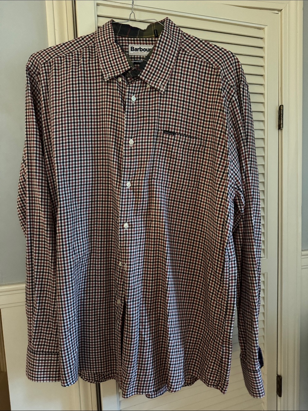Barbour Red and Blue Gingham Long-Sleeve Button-Down Shirt